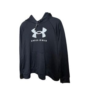 Under Armour Mens Black Big Logo Camo Pullover Hoodie Sweatshirt XL